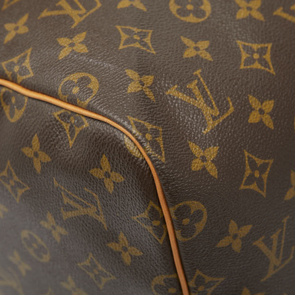 Louis Vuitton Monogram Keepall Boston Travel Bag Brown Leather - Picture 5 of 9